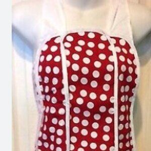 Unique Vintage Red Polka Dot Vintage Style 1940s1950s Apron Pin Up #27